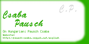 csaba pausch business card